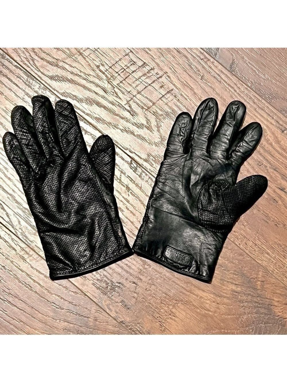 MOSCHINO vintage black leather driving gloves. Size 6.5
